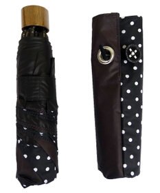 +RING 【プラスリング】【数量限定】【遮光/99%以上】レディース向け 晴雨兼用（折） BLK-DOT T943
