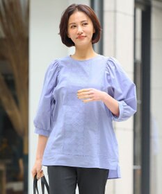 自由区 【洗える・XSサイズあり】ジオメトリックエンブロイダリー ブラウス