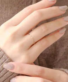Phoebe 【K10】エクレアチェーンリング　ゴールド 3号/7号/11号/13号　BOX付き