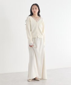 earth music&ecology サテンフリルマーメイドスカート