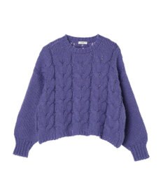 earth music&ecology ローゲージ手編み風ケーブルプルオーバー