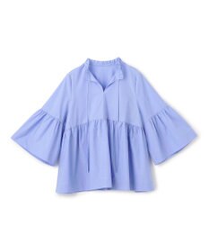 UNFILO コットンブロード フリルネックシャツ