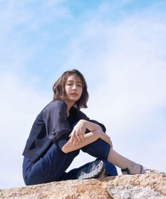 Tiaclasse L 【洗える】パフスリーブコンビカーディガン