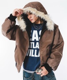 WEGO 【ユニセックス着用ITEM/MLサイズ展開】フェイクファーフードブルゾン