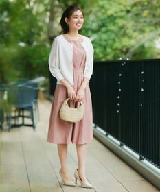 Tiaclasse L 【洗える】パフスリーブコンビカーディガン