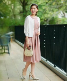 Tiaclasse L 【洗える】パフスリーブコンビカーディガン