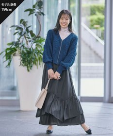 Tiaclasse 【洗える】ケーブル編みショート丈カーディガン