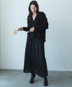 自由区 【カトリエムブーケ】Check frange フリンジカーディガン