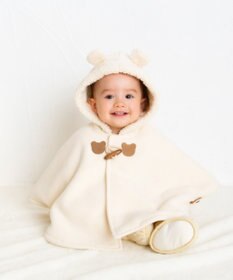 MIKI HOUSE HOT BISCUITS 【70-90cm】 お耳付きボアフリース ダッフルマント