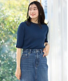 ANY L ポイントシアーリブニット