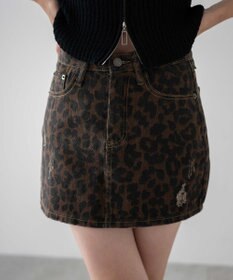 WEGO レオパードダメージミニスカパン