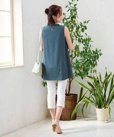 Tiaclasse L 【洗える】体型カバーも叶うフリルカラーチュニックブラウス