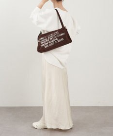 russet ステンシルデザインスエード横長ショルダーバッグ(CE-1640)