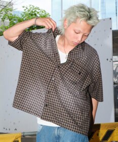 WEGO 【ユニセックス着用ITEM】ブリーチチェックロゴシャツ（SS）