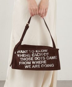 russet ステンシルデザインスエード横長ショルダーバッグ(CE-1640)