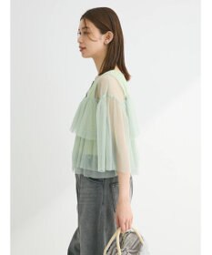 Green Parks ・ＳＵＧＡＲ　ＳＰＯＯＮ　チュールティアードブラウス