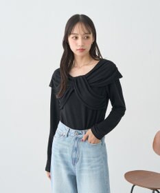 earth music&ecology リボンライクドレーププルオーバー