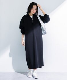 Green Parks ポロ衿ハーフＺＩＰカットワンピース