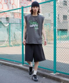 WEGO 【ユニセックス着用ITEM/SMサイズ展開/ウエストゴム】スウェットバギーショーツ