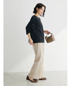 Green Parks 綿麻混イージーワイドパンツ