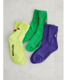 Green Parks ■別注　フルーツオブザルーム　３Ｐバック刺繍ソックス