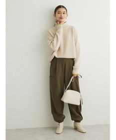 Green Parks 袖ラインカノコ編みニットプルオーバー