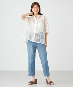 SHARE PARK LADIES センタープレスストレートデニム