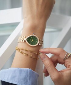 CITIZEN 【電池交換不要】ドロップ形状のジュエリーライクウオッチ EM1203-57X ウォームゴールド