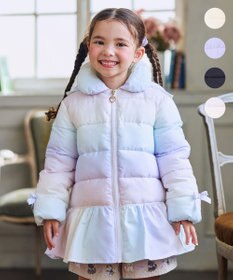 ANY KIDS 【フード取り外し/洗濯機可能】中綿フリル リボンコート