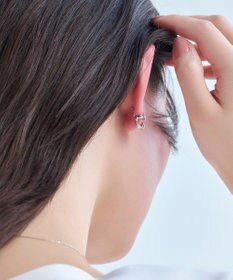 Phoebe 【痛くないシリーズ金属アレルギー対応】ダブルドロップメタルフロートライトフィットイヤリング　シルバー