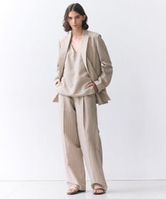 BEIGE， ERYTH / リネンストライプダブルジャケット