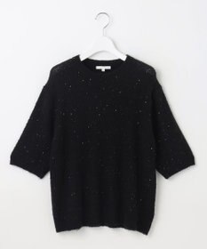 自由区 【アンサンブル対応・洗える】スパンコールプルオーバー ニット