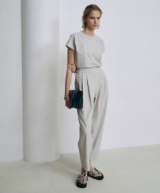 ICB L 【接触冷感・UVカット・防シワ・洗える】 アトラストリコット テーパードパンツ