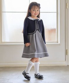 ANY KIDS 【2点セット】ノーカラー ボレロジャケット+襟付き ワンピース