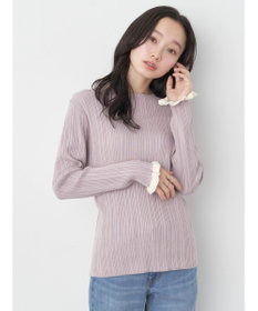 earth music&ecology 配色フリルニットプルオーバー