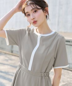 Tiaclasse L 配色フレアワンピース