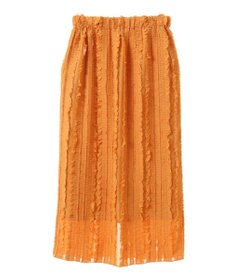 Green Parks ジャガードストライプフリルＩラインスカート