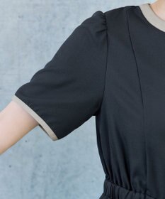 Tiaclasse L 配色フレアワンピース