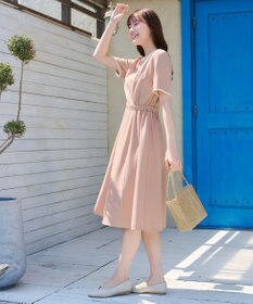 Tiaclasse L 配色フレアワンピース