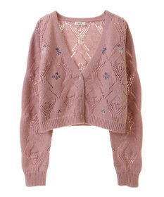 earth music&ecology ＳＥＴ２点刺繍ビスチェ＋カーディガン