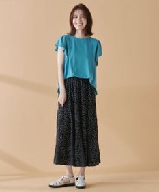 ANY 【接触冷感/UVケア/シワになりにくい】フレアスリーブ Tブラウス