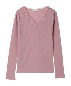 earth music&ecology レースＶネックテレコインナー