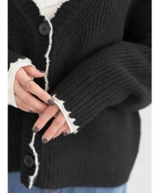 earth music&ecology スカラップニットカーディガン