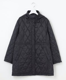 自由区 L 【洗える】ブライトキルト フード付きコート