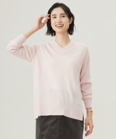 J.PRESS LADIES L 【洗える】CASHMERE BLEND Vネック プルオーバーニット