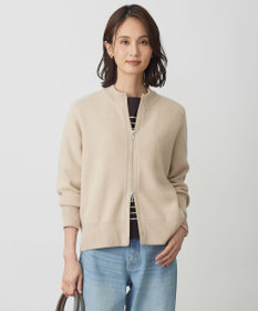 J.PRESS LADIES CAT ジップアップ ブルゾン ニット ベージュ系
