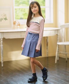 組曲 KIDS 【150-160㎝】レースボーダー トップス