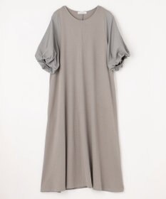 ANY 異素材コンビ ボリュームスリーブワンピース