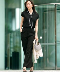 23区 【Oggi5月号掲載/洗える】リネンレーヨンストレッチ ワイド パンツ