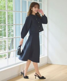 新品タグ付き♡ロージーモンスター　パフスリーブフリルニット♡ ラッフルフリルスカーフニットトップス[品番：MKSW0052847